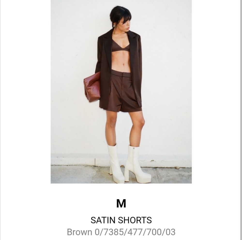 Zara High Waisted Satin Shorts